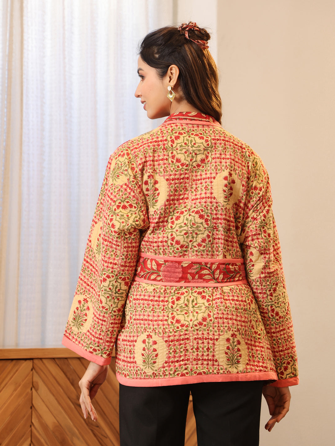 Covent Garden Rose Quilted Jacket with Pockets