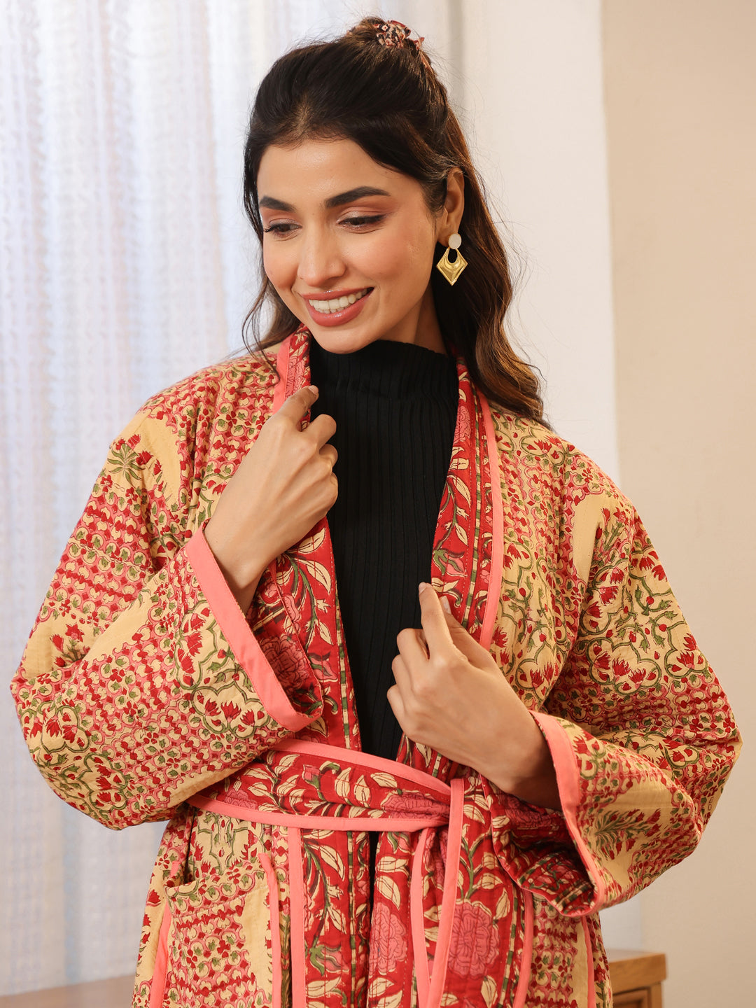 Covent Garden Rose Quilted Jacket with Pockets