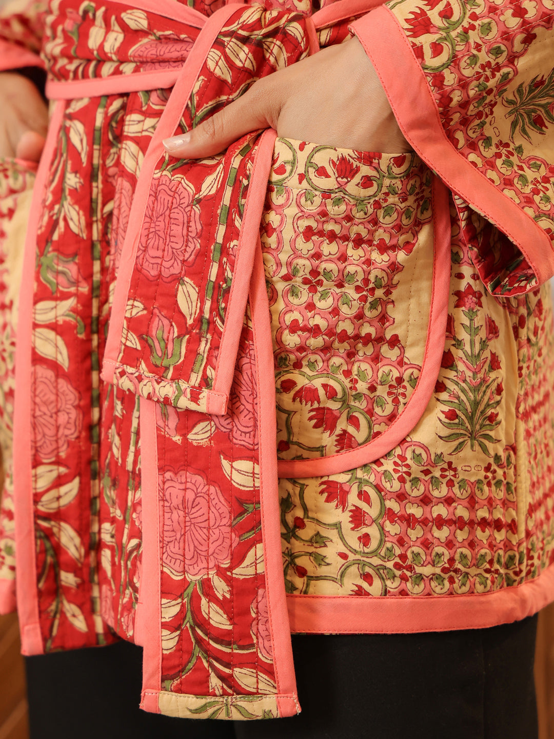 Covent Garden Rose Quilted Jacket with Pockets