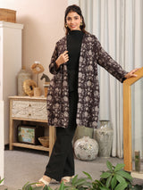 Midnight Meadow Handblock Printed Coat with Pockets
