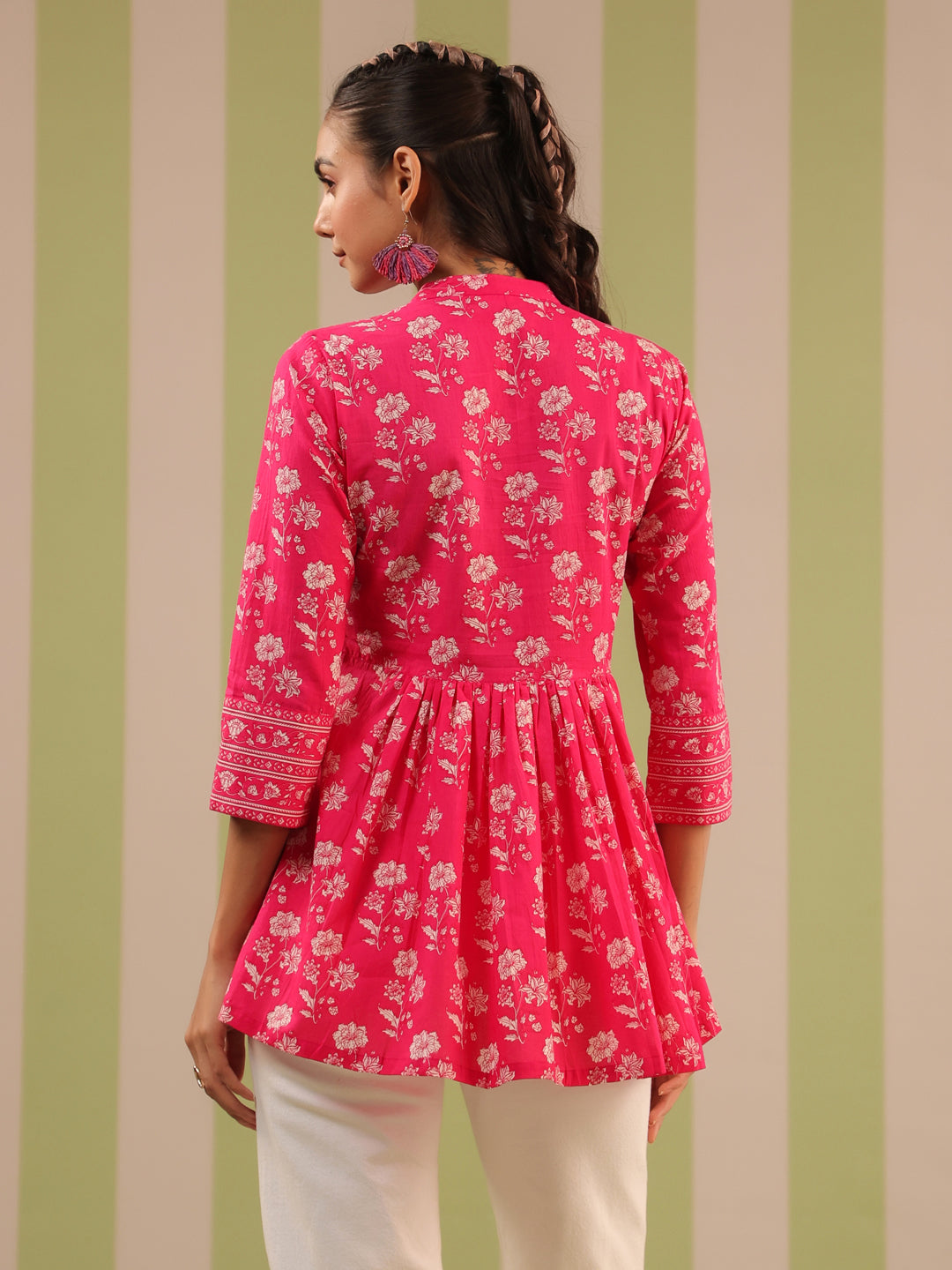 Pink Printed Cotton Top