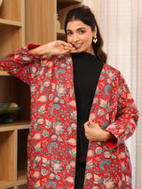 Anokhi Handblock Printed Coat with Pockets