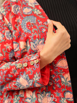 Anokhi Handblock Printed Coat with Pockets