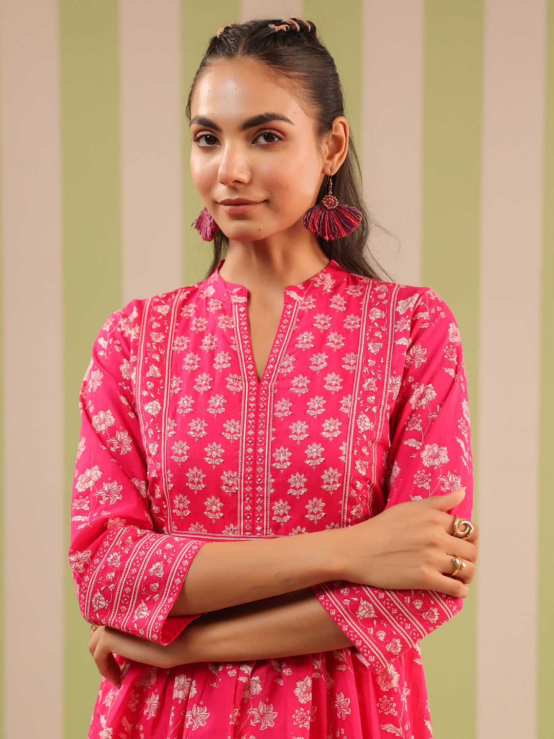 Pink Printed Cotton Top