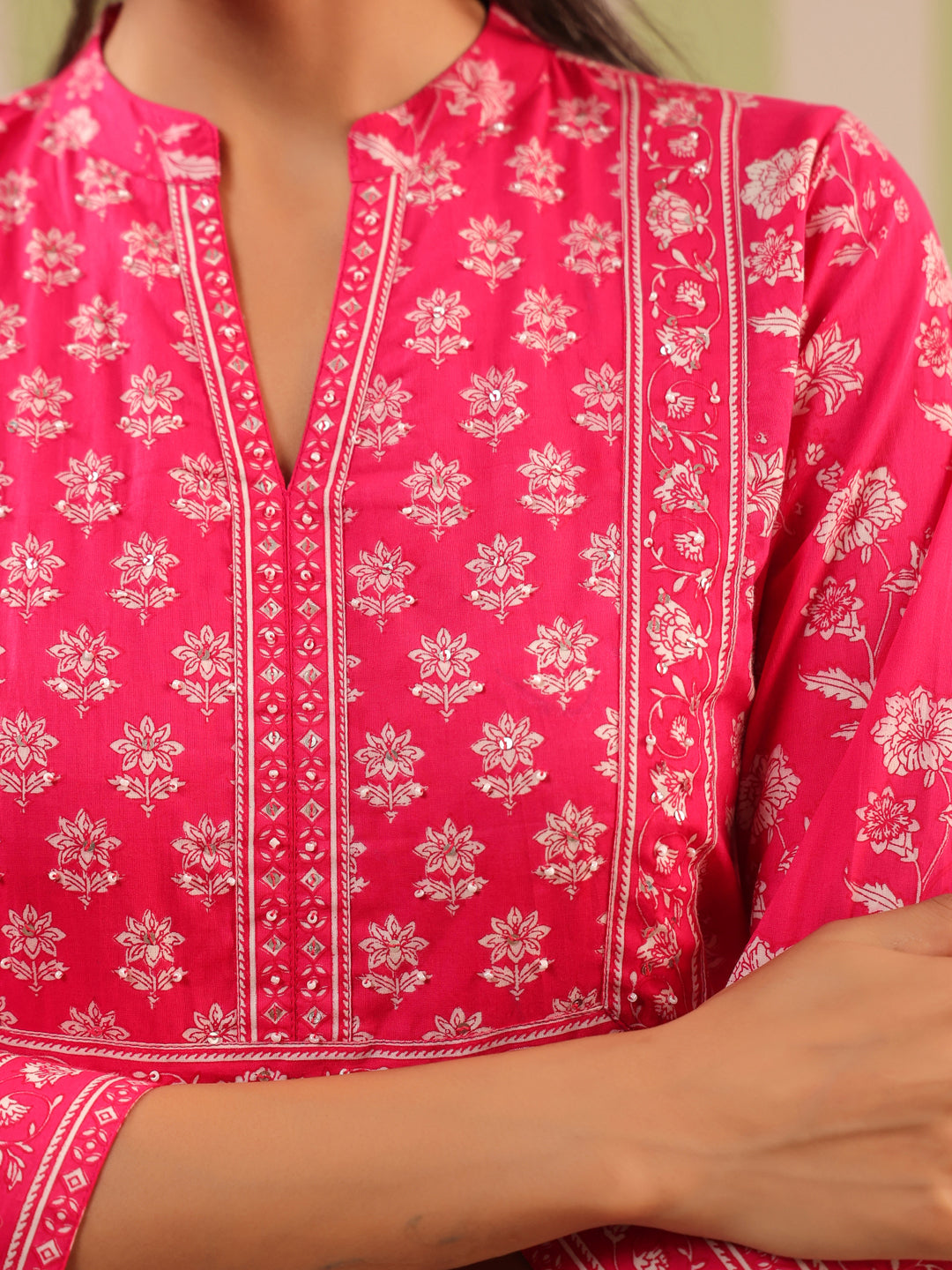 Pink Printed Cotton Top