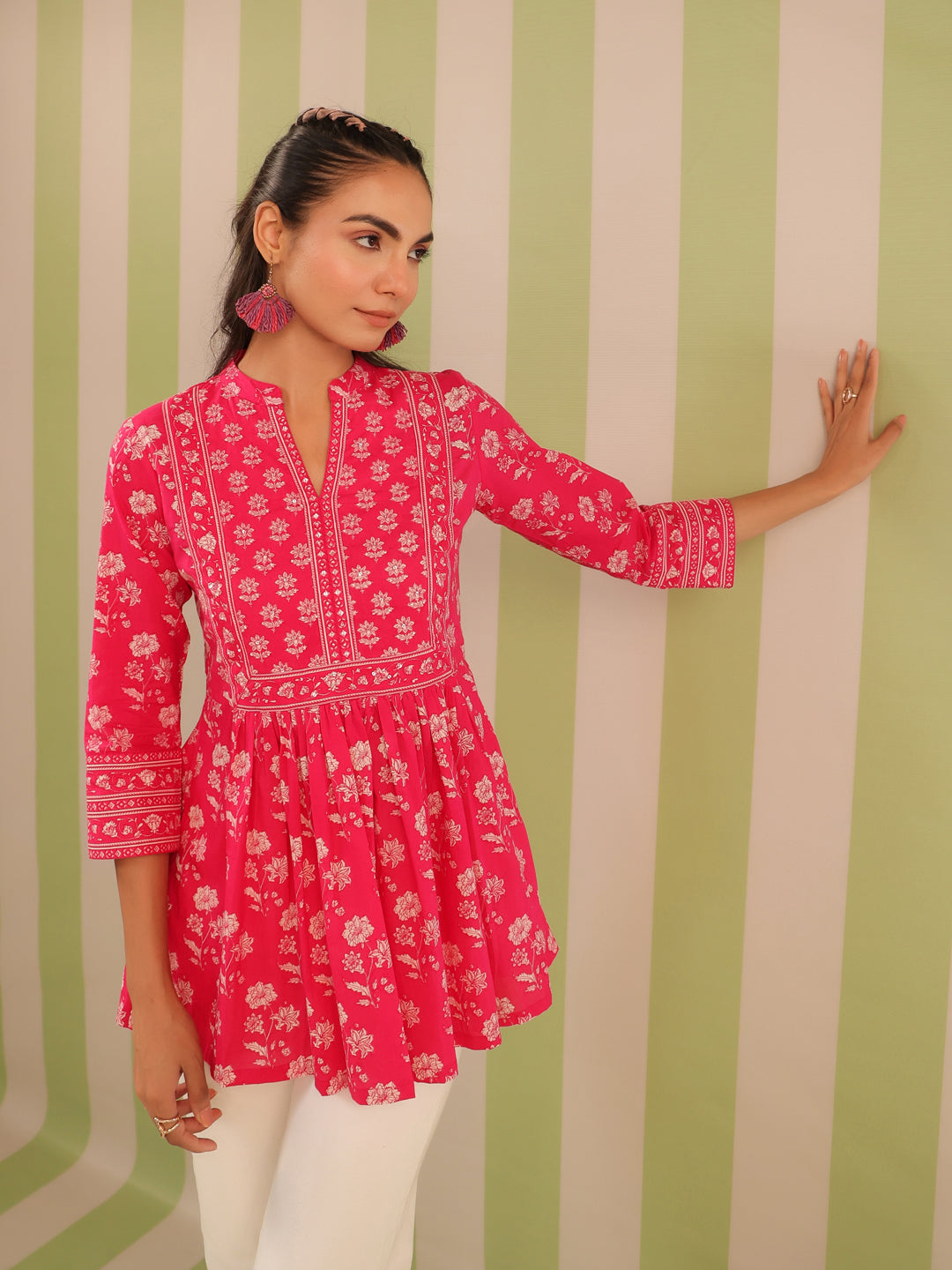 Pink Printed Cotton Top