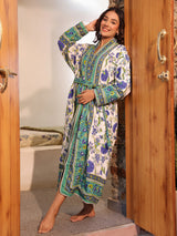 Vintage Floral Quilted Reversible Robe