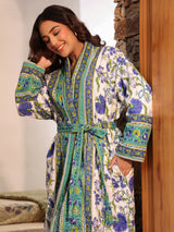 Vintage Floral Quilted Reversible Robe