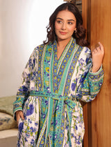 Vintage Floral Quilted Reversible Robe