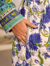 Vintage Floral Quilted Reversible Robe