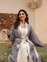 Sanganeri Serenity Printed Reversible Quilted Robes