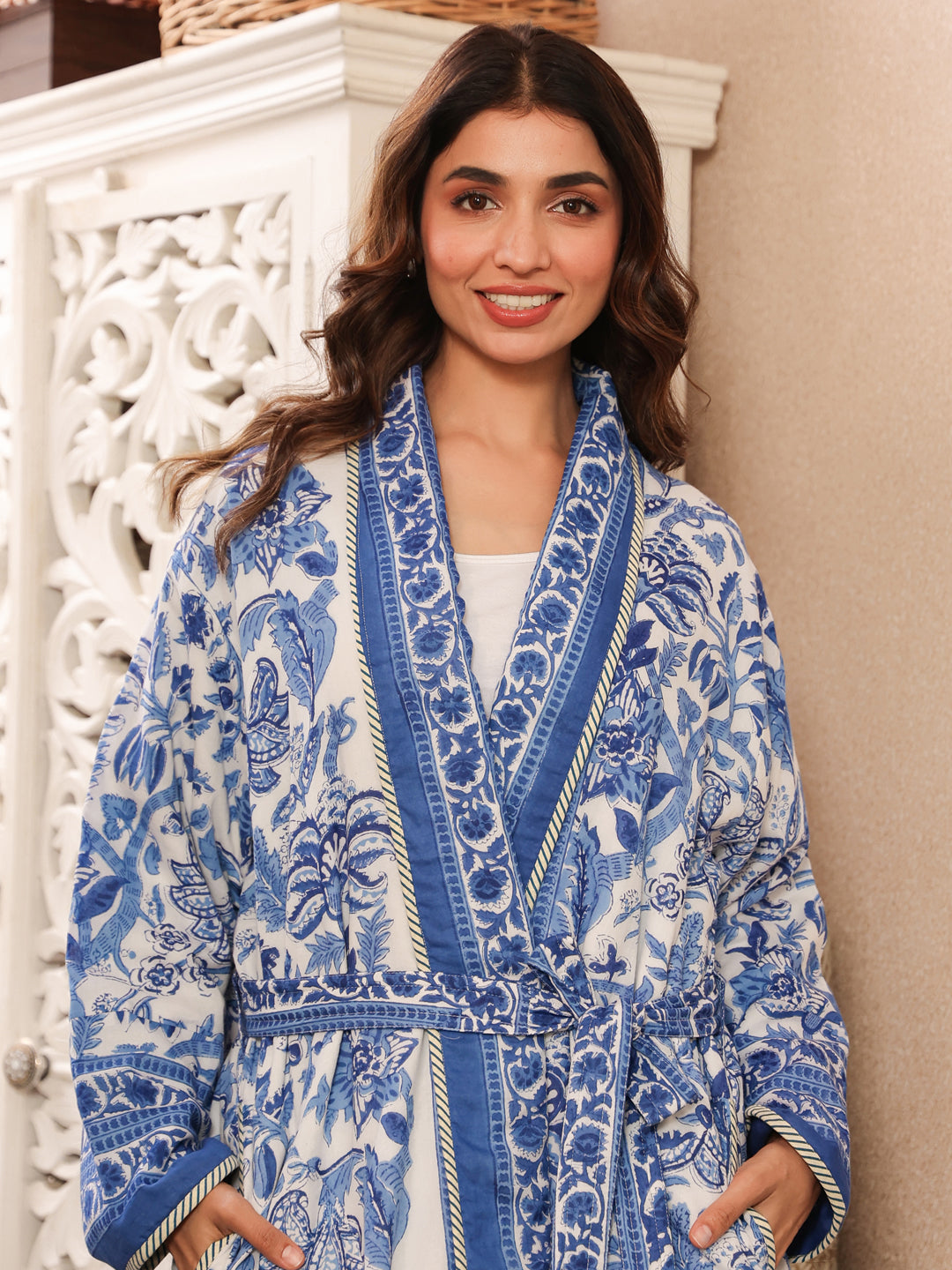 Neelkanth Quilted Reversible Robe