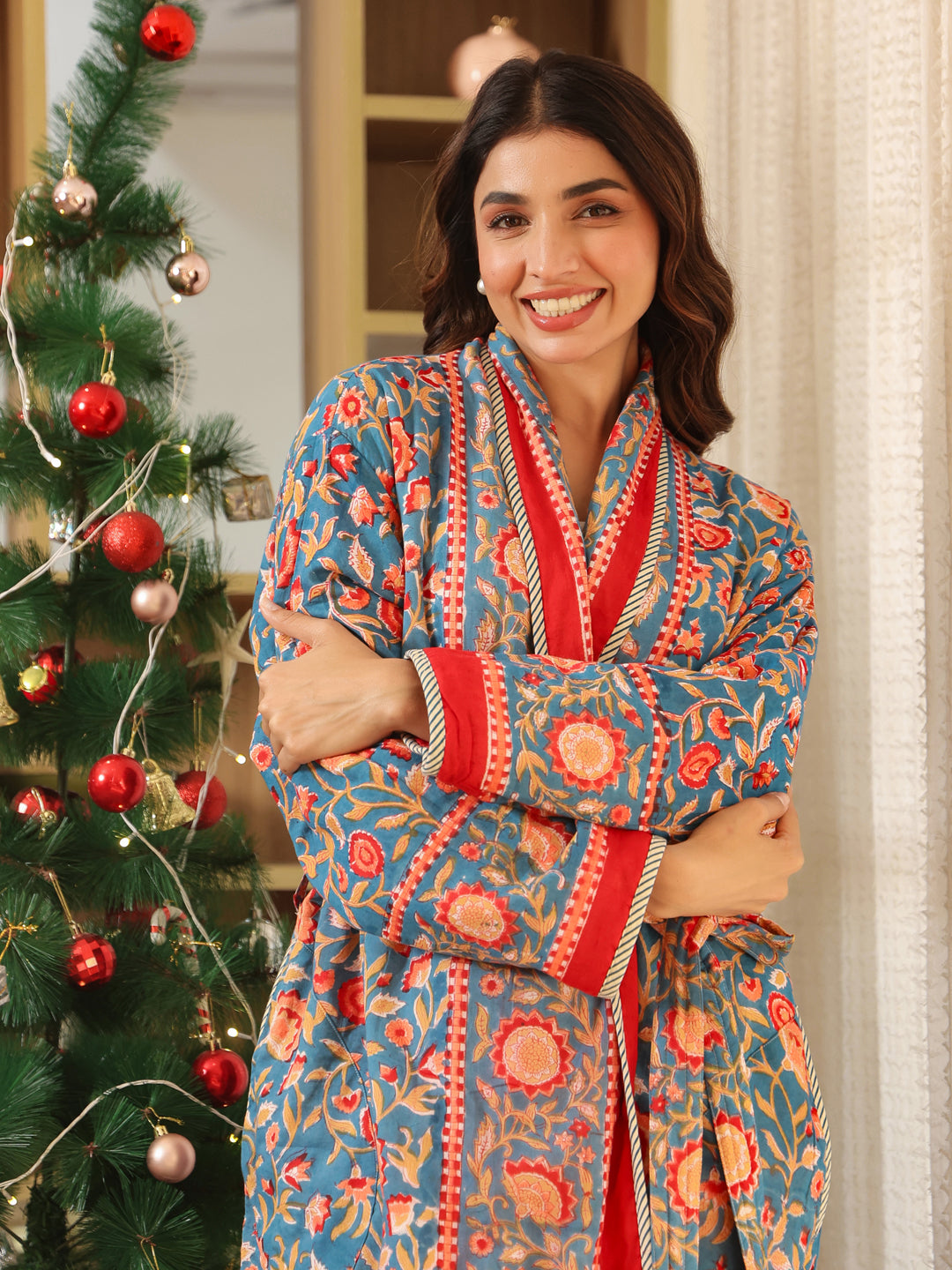 Ranibagh Quilted Reversible Robe