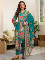 Green Printed Pakistani-Style Suit Kurta Set