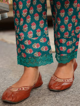 Green Printed Pakistani-Style Suit Kurta Set