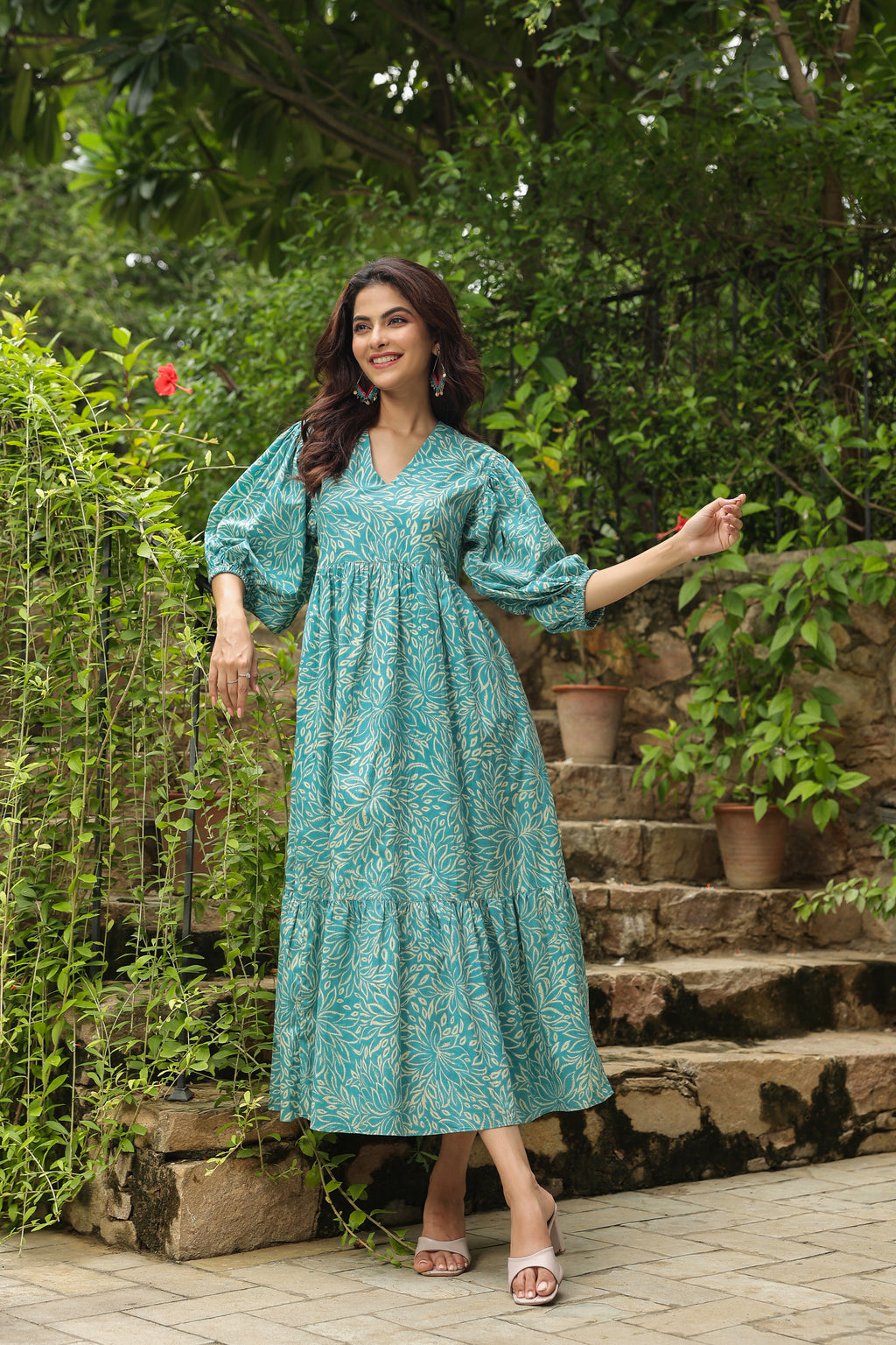 Shop Traditional Jaipuri Cotton Print Maxi Dresses Online Jaipur Morni