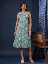 Breeze Bloom Halter Cotton Dress