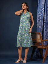 Breeze Bloom Halter Cotton Dress