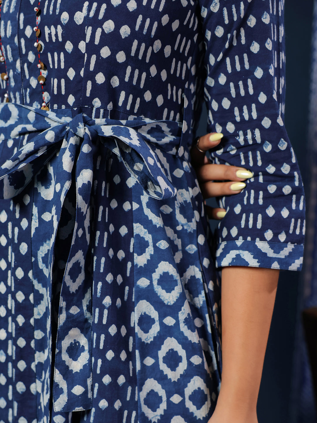 Pure Indigo Handblock Printed Dress