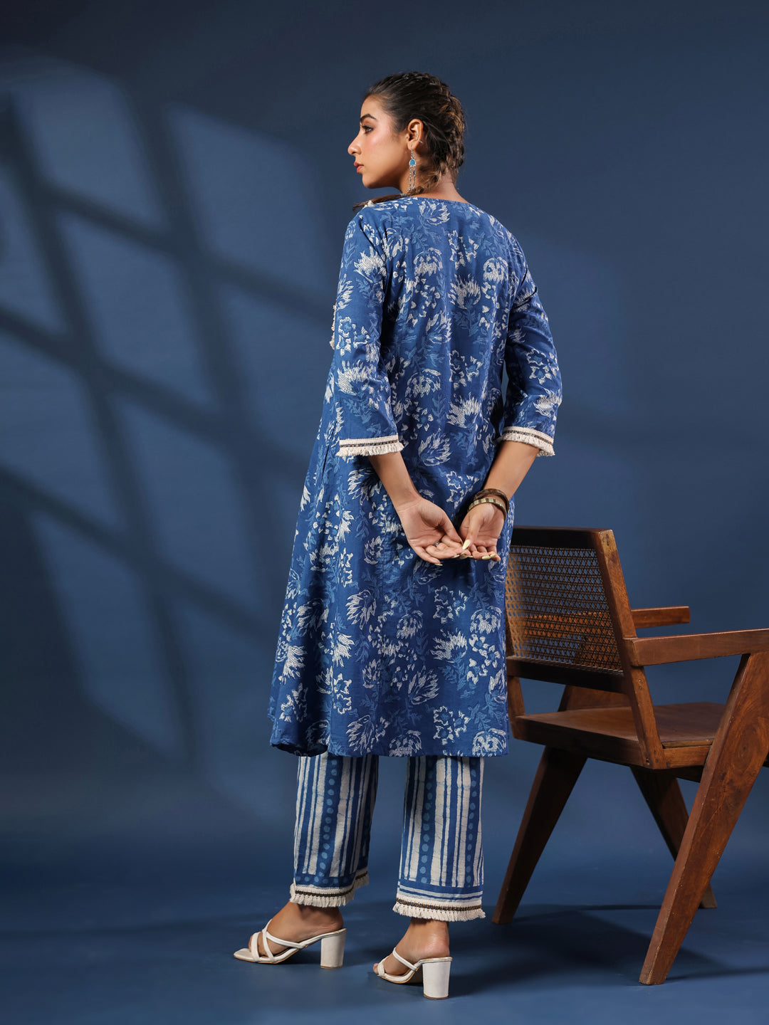Dabu Printed Kurta and Palazzo Set