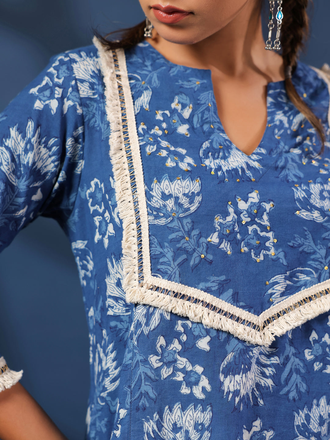 Dabu Printed Kurta and Palazzo Set