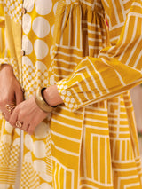Breezy Yellow Printed Cotton Tunic