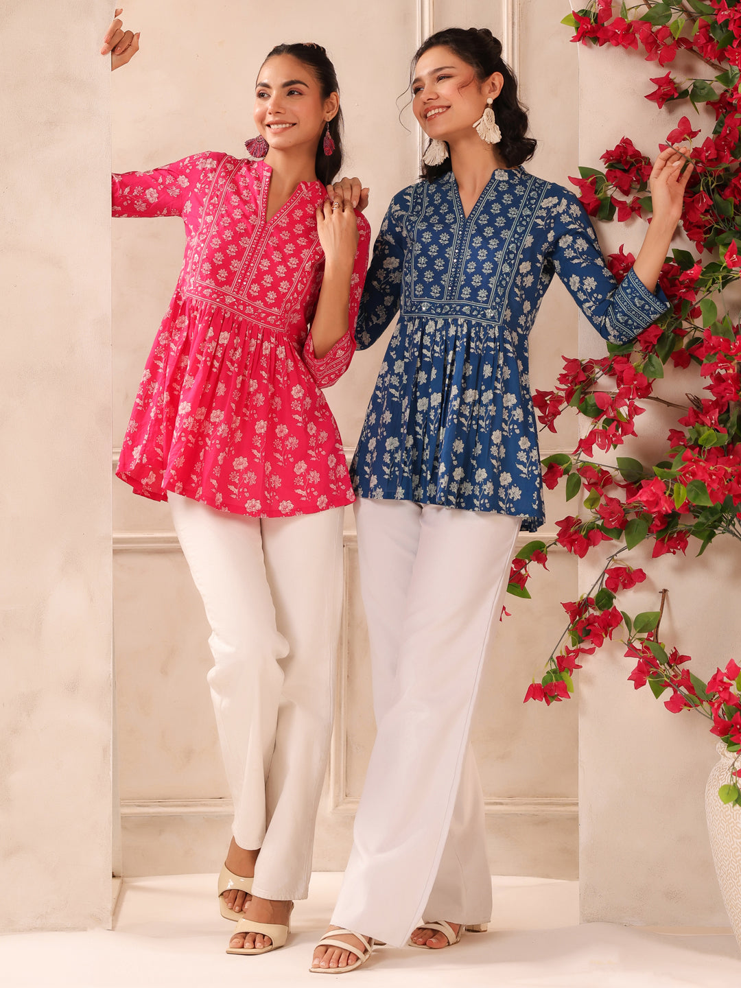 Pink Printed Cotton Top