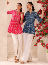 Pink Printed Cotton Top