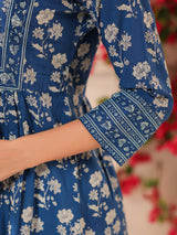 Blue Printed Cotton Top