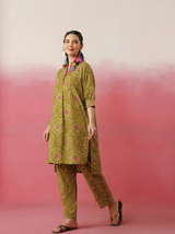 Mehndi Green Bandhej Printed Co-ord Set