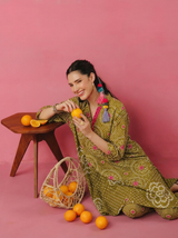 Mehndi Green Bandhej Printed Co-ord Set