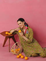 Mehndi Green Bandhej Printed Co-ord Set