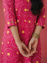 Deep Pink Bandhej Printed Co-ord Set