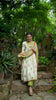 Women Cream & Green Ethnic Printed Angrakha Cotton Kurta Set & Dupatta
