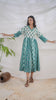 Anokhi Teal Printed Cotton Dress