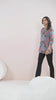 Indigo Patchwork Printed Cotton Top