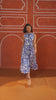 Sleeveless Blue & White Printed  Cotton Dress