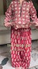 (Pre-Order) Red Pure Cotton Hand Block Printed Farshi Kurta Set