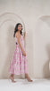 Pink Stripes Handblock Printed Cotton Maxi Dress