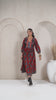 Red Printed Cotton V-Neck Dress
