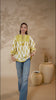 Cream Hand-block Printed Boho Volume Sleeves Top