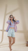 Rust Cotton Printed Blouse and Kimono Set