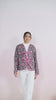 Purple Geometric Printed Free-Size Quilted Cotton Jacket