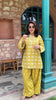 (Pre-Order) Mustard Pure Cotton Hand Block Printed Farshi Kurta Set