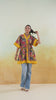 Red & Yellow Patchwork Printed One Size Kaftan Top