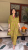 (Pre-order) Mehndi Green Bandhej Printed Anti-Fit/Lose-Fit Kurta with Pants
