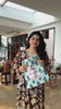 Black Floral Printed Tiered Flared Dress