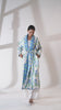 White & Blue Boota Printed Reversible Quilted Robes