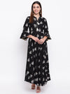 whl Black Rayon Printed Maxi Dress