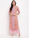 whl Peach Floral Printed Kurta-Palazzo Set